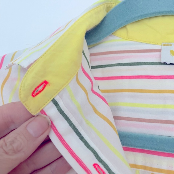 Kerri Rosenthal Pia Button Down Multistripe Shirt With Graphic Heart Size M - Picture 7 of 10